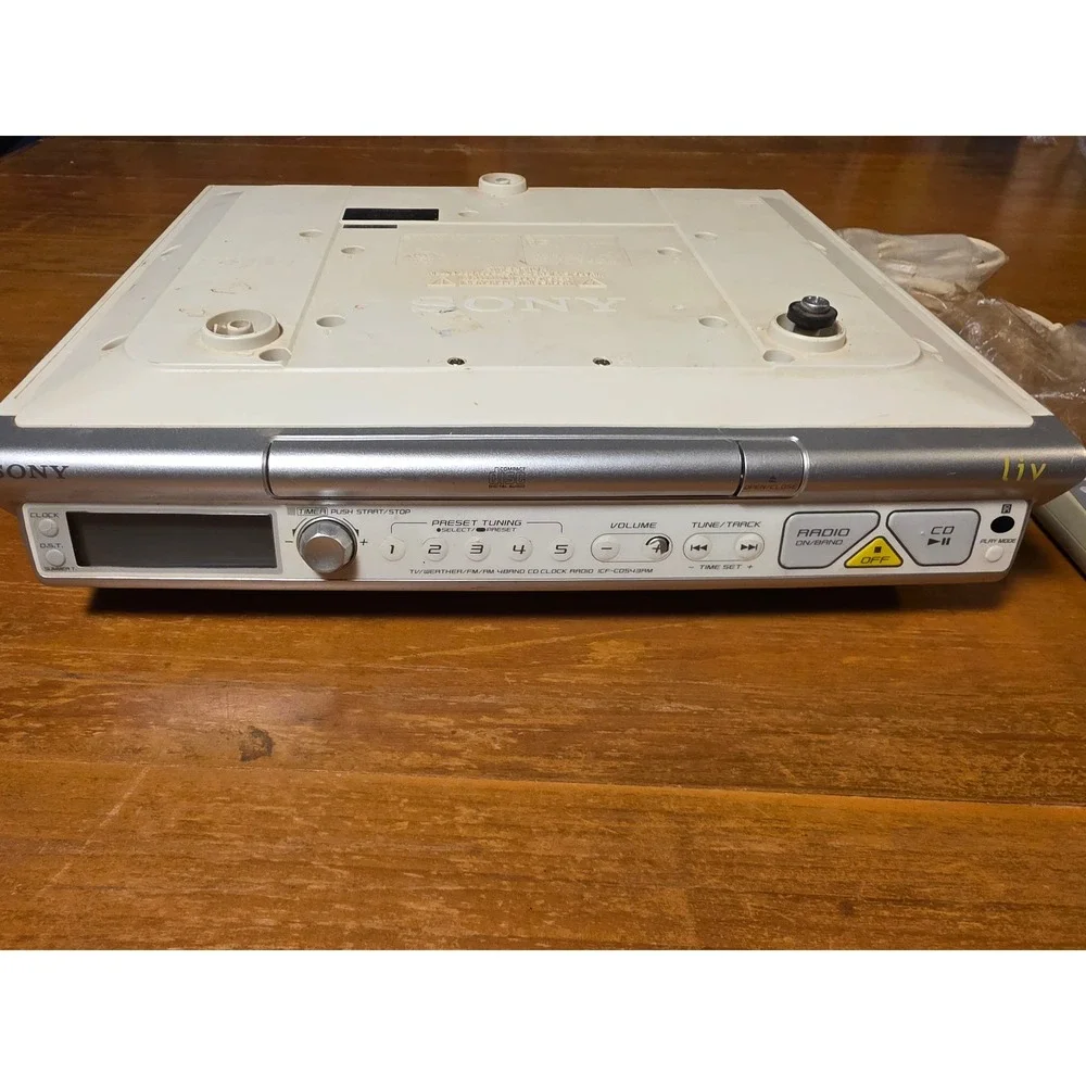 Sony Liv ICF-CD543RM Under Cabinet Kitchen Radio CD Player w/ Remote & Hardware